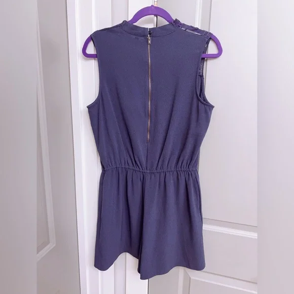 Xhilaration Deep Purple Blue Lace Detail Romper Size Large - Picture 3 of 4